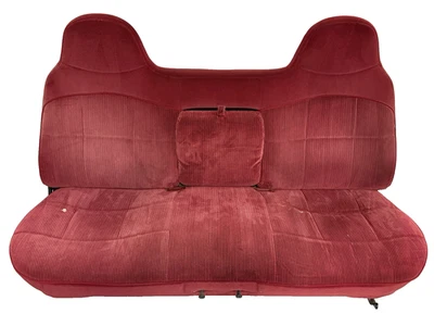 Ford F150 F250 F350 92-96 Front Bench Seat RED Cloth w/ Fold Down Armrest OEM Foto 1 de 4