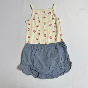 Conjunto Body Top y Pantalones Cortos Carter's Bebé Niña Talla 24 Meses Rosa, Azul, Crema - Imagen 1 de 6