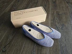VIVAIA Square-Toe V-Cut Flats Margot 2.0 Women 37 US NWB Zigzag Washable - Picture 1 of 8