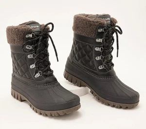 BOTAS DE INVIERNO CON CORDONES IMPERMEABLES COUGAR NUEVAS EN CAJA - CARLISLE, NEGRO/GRIS, 8M - Imagen 1 de 4