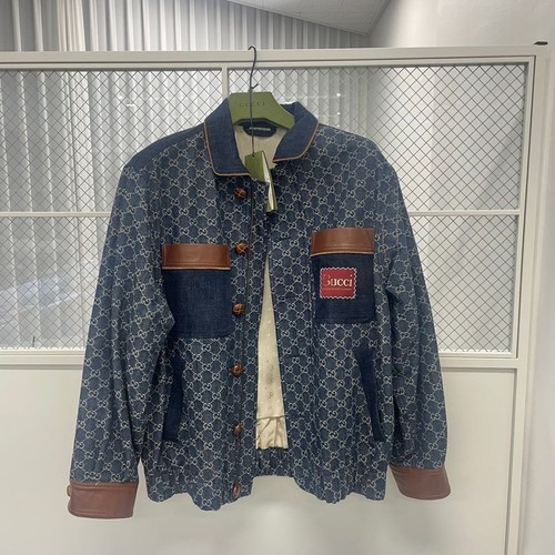 Giacca Moncler Gucci GG Eco Washed in denim biologico 62174060