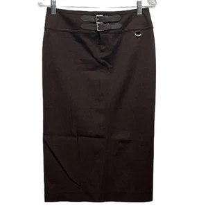 Lauren Ralph Lauren Brown Equestrian Bridle Buckle Knee Length Skirt Size 2 - Picture 1 of 10
