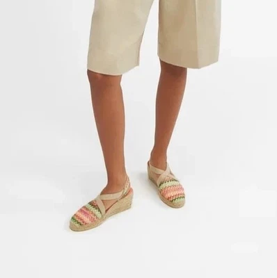 Toni Pons Alpargatas Veganas Para Mujer 6.5 Multicolor Rafia Tejido Cuña Sandalias Foto 1 de 4