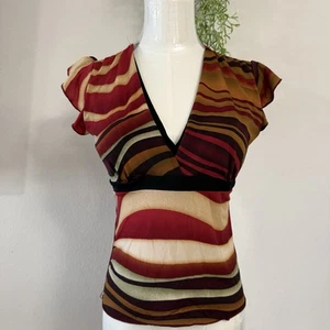 Rave Tiger Eye Y2k Blouse - Picture 1 of 6