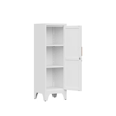 Armario de almacenamiento despensa de cocina de metal con 2 estantes y puerta de bloqueo para garaje en casa Foto 1 de 4