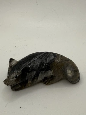 Fetiche Zuni Wolverine - Randy Lucio Picasso Mármol Museo Calidad F0697 Foto 1 de 4