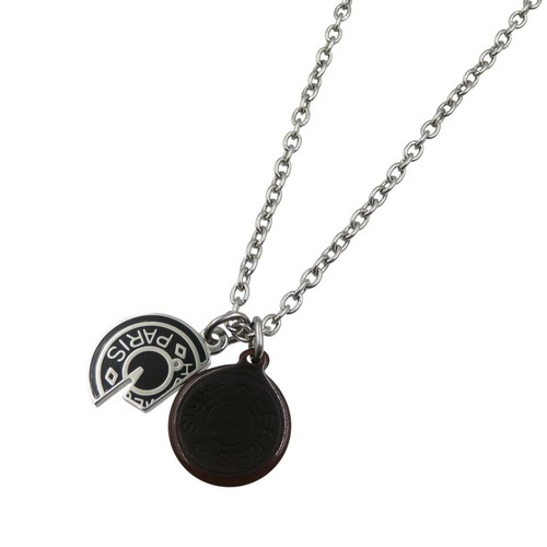 HERMÈS Collana HERMES Giostra Metallo Corno di Bufalo Argento Nero Marrone 0620 Usata