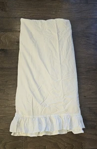 Simply Shabby Chic Rachel Ashwell White Ruffled Queen Flat Sheet Cotton - Picture 1 of 3