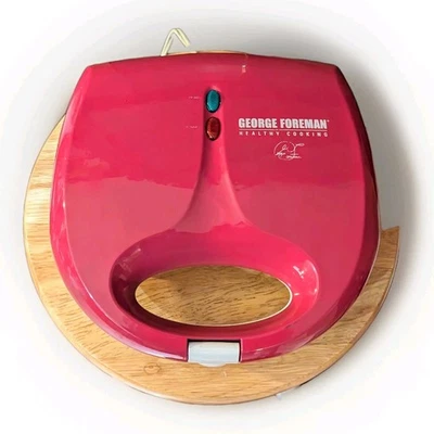 Gofrera antiadherente vintage George Foreman GFW0036PT rosa decoración de cocina retro Foto 1 de 4
