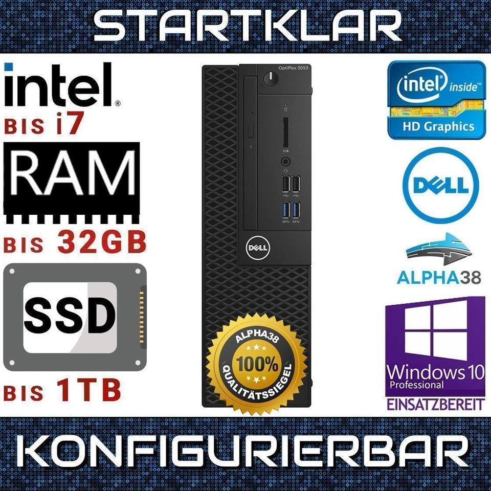 DELL OptiPlex 3050  Windows 10 PRO PC |  Hasta i7 - 16 GB RAM - 1TB SSD - Imagen 1 de 4