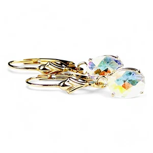 Mercury Mist Topaz, 14KY Gold Leverbacks, E007 - Picture 1 of 6
