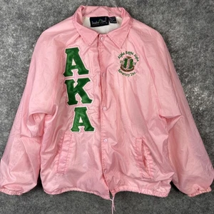 Giacca a vento Alpha Kappa Alpha AKA donna rosa medio Coach ricamata - Foto 1 di 13