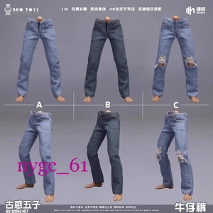 BBOTOYS 1/6 Blue Trendy Jeans Pants Trousers Model For 12" Male Figure Body Toy - Picture 1 of 7