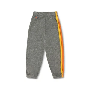 Aviator Nation KID'S 5 STRIPE SWEATPANTS - HEATHER GREY SIZE 6 - Picture 1 of 6