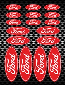 17 x Ford Oval Decals, Printed on 7 year vinyl - Picture 1 of 1