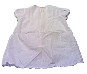 Abito vintage bambina bianco cotone fatto a mano 0-3 mesi - Foto 1 di 10