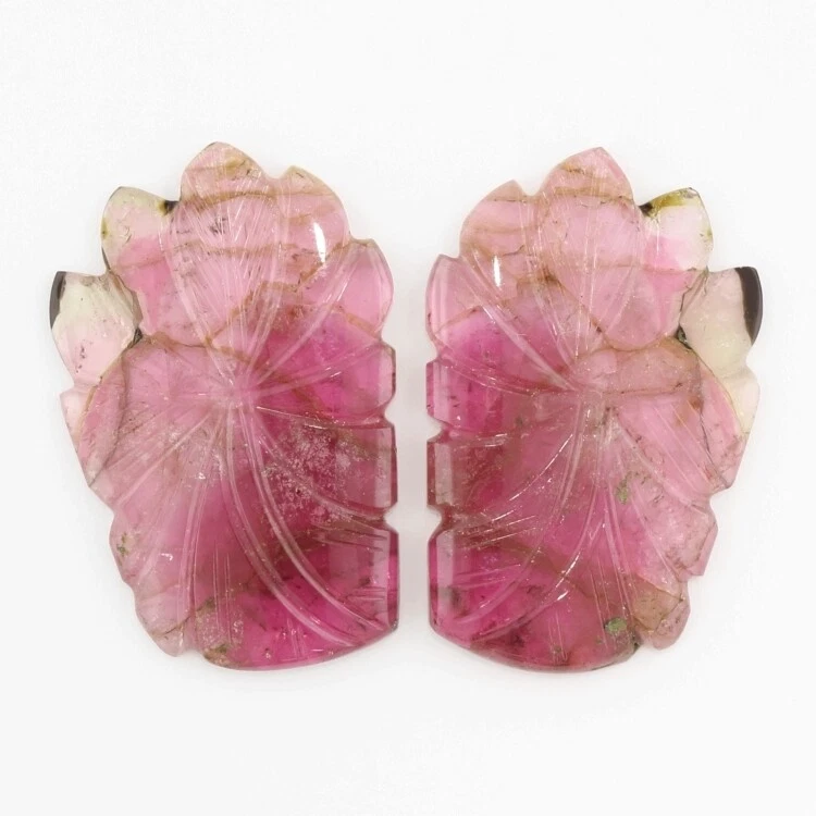 PAR DE TALLAS COMBINADAS TURMALINA ROSA 37,5 x 24,25 mm F-3926 Foto 1 de 1