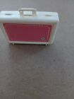 Vtg Barbie Doll WHITE SUITCASE LUGGAGE Briefcase Style Tote Fashion Accessory