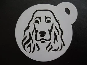 Stencil 60 mm cocker spaniel face design torta, biscotto, artigianato e pittura viso - Foto 1 di 1