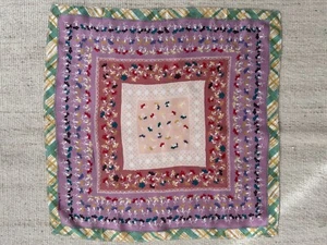 New Cacharel Floral & Plaid Silk Scarf Italy - Picture 1 of 3