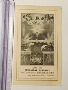 Santino Holy Card Anno 1935 Comunione Pasquale Occhiobello  GT712 ^ - Imagen 1 de 3