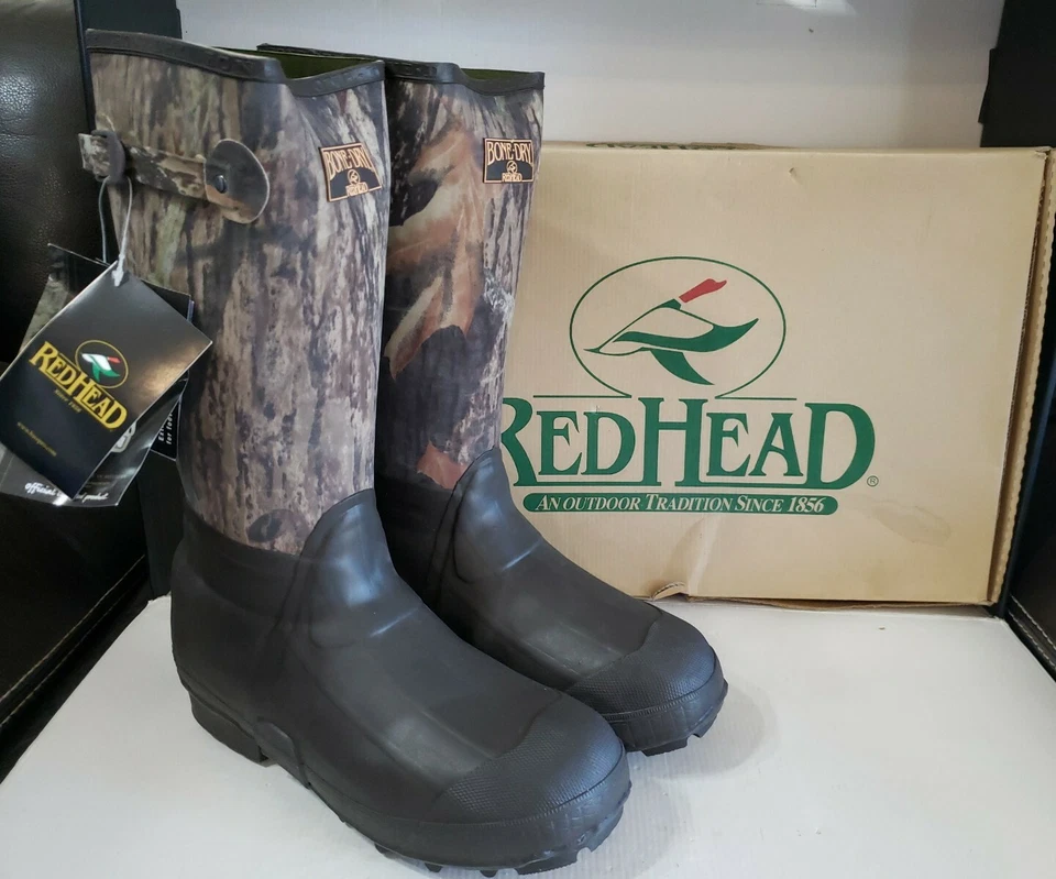 RedHead 16" 3 Ply Stretch Waterproof Boots Mens 10 with Box - Mossy Oak Break-up - Image 1 of 4
