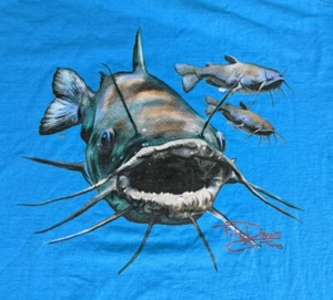 TH Davis Catfish Men's L Large T Shirt Fishing Outdoors Charter Boat  - Picture 1 of 8
