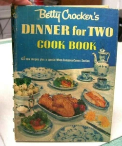 BETTY CROCKER'S Dinner For Two Cookbook, Wire Bound 1st Edition & Printing 1958 - Picture 1 of 5