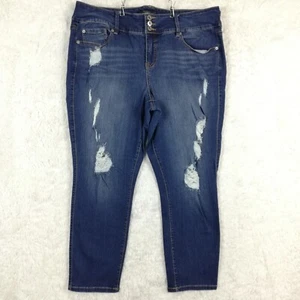 Torrid Womens Jeans Jegging Ripped Distressed Stretch 3 Button Whiskered Plus 20 - Picture 1 of 12