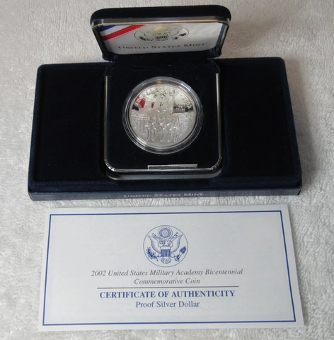 2002-W US Military Acadamy West Point Commemorative Silver Dollar Proof Cover