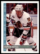 1992-93 O-Pee-Chee Stephane Matteau . Chicago Blackhawks #69