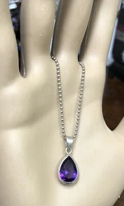 Collar colgante de amatista firmado Find, .925 Italia - Imagen 1 de 12