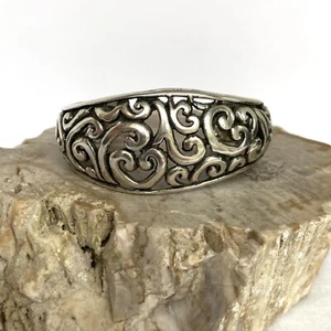 Brazalete ancho calado grueso de plata de ley 925 talla 6" 36 g - Imagen 1 de 22