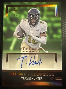2024 Leaf ITGU Leaf Gold Prospects Travis Hunter Auto Heisman Winner #'d 3/5 - Bild 1 von 3