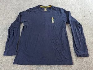 POLO Ralph Lauren Shirt Mens M Blue Long Sleeve FOOTBALL RUGBY BEAR Logo - Picture 1 of 8