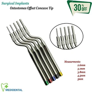 5er Set Chirurgische Osteotome Konkav Versatz Winkel Implantat Chirurgie Instrumente  - Bild 1 von 8