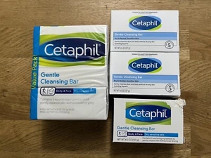 Mixed 6 Cetaphil Gentle Cleansing Bar Dry Normal Sensitive Skin 4.5 Oz Face Body - Picture 1 of 7