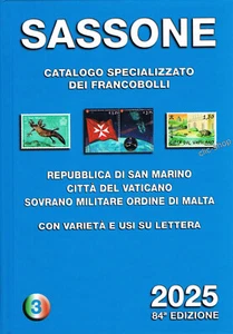 CATALOGO SASSONE SPECIALIZZATO VOLUME 3 2025 PER FRANCOBOLLI PAESI ITALIANI - Photo 1/1