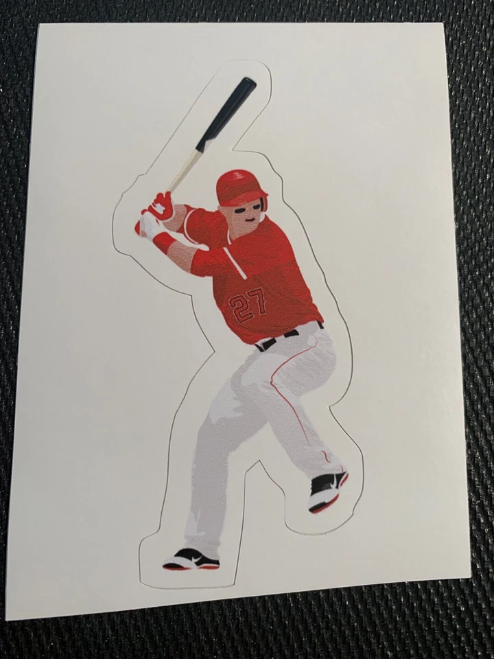 Mike Trout #27 ANAHEIM / LA ANGELS 1.7" x 4" STICKER Baseball Free Ship - Image 1 of 1