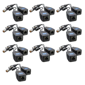 10PC CCTV Coax BNC Video & Power Balun Transceiver to CAT5e 6 RJ45 ConnectorZauu - Picture 1 of 14