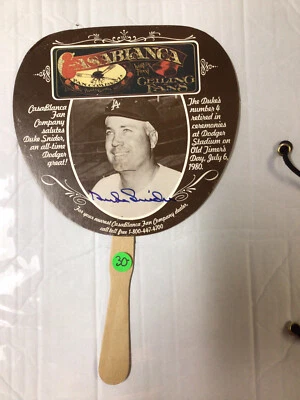Duke Snider Signed Autographed Casablanca Baseball Photo Fan - Image 1 of 2