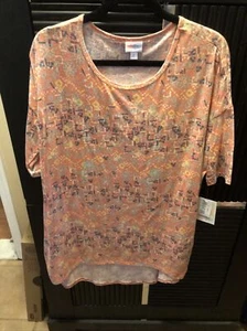LuLaRoe Irma Tunic Top Striped High Low Hem Large - Picture 1 of 8