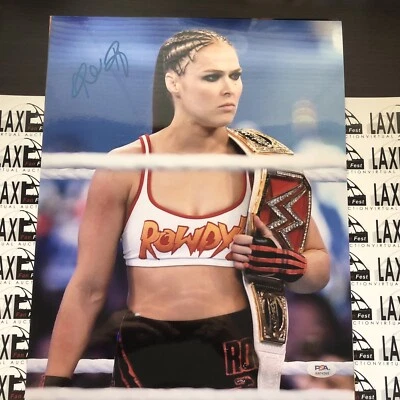 RONDA ROUSEY SIGNED AUTOGRAPH 11x14 METALLIC PHOTO SEXY UFC CHAMPION WWE PSA - Image 1 of 2