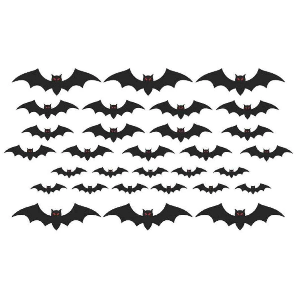 Amscan Creepy Cemetery Halloween Party Assorted Sizes Bat Cutouts Decoration 30
