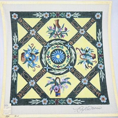 Reflections Floral Tapestry 531 Vintage Handpainted Needlepoint Canvas 14Ct - Image 1 of 4