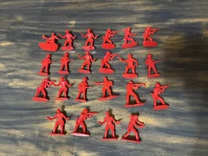 Vintage Plastic Indian Figures Cowboys Red 22 Total British Army Fighting! 🤠 - Picture 1 of 4