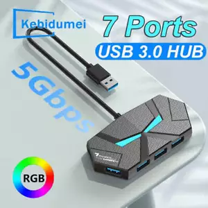 7-Port USB 3.0 Hub Type-C Docking Station 5Gbps Splitter for Laptop & PC - Picture 1 of 10