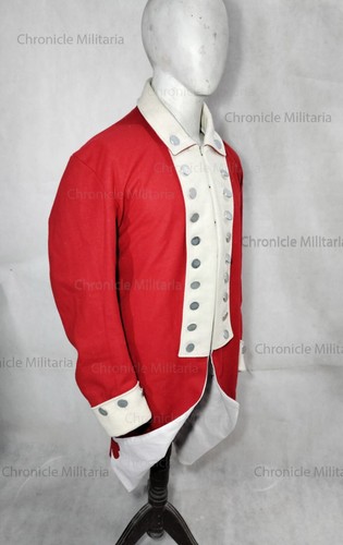 OFF WHITE Cappotto da guerra rivoluzionario marino cappotto del XVIII secolo foderato reggimentale