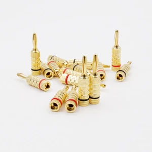 6 Pairs 24K geschlossene Schraube Bananen Stecker Lautsprecher Kabel Banana Plug - Picture 1 of 1
