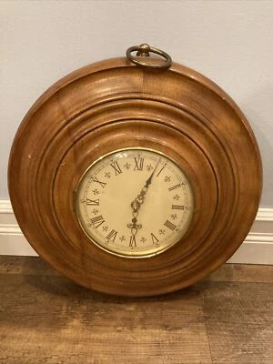 Large 16” Trend Maple Wood Wall Clock Mid-Century MCM Working - Image 1 of 3